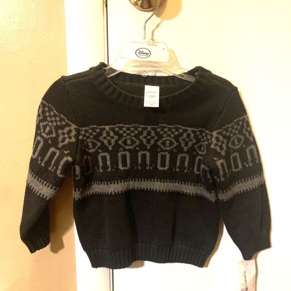 😊3/$30 NWT Carter’s Baby Navy Sweater w/grey design Size 12months Tag price $38 - Picture 7 of 7